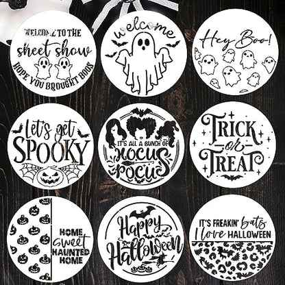 Halloween Stencils for Painting on Wood 12" Halloween Stencil for Crafts (9 Count)