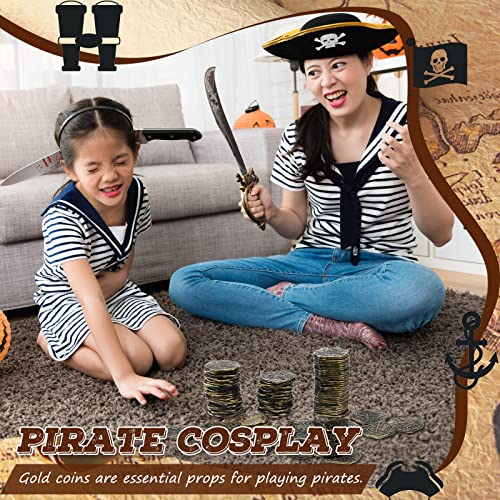 100 Pcs Bronze Plastic Pirate Coins for Treasure Chest Party Favors (100 Count)
