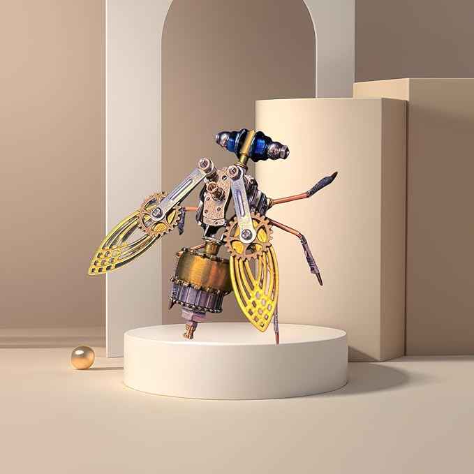 Mechanical Fruit Fly 3D Metal Model Kits Steampunk Sculpture Insect, DIY Projects Metal Building Hobby kit Arts and Crafts Sets, Birthday Gift (Mechanical Fruit Fly)
