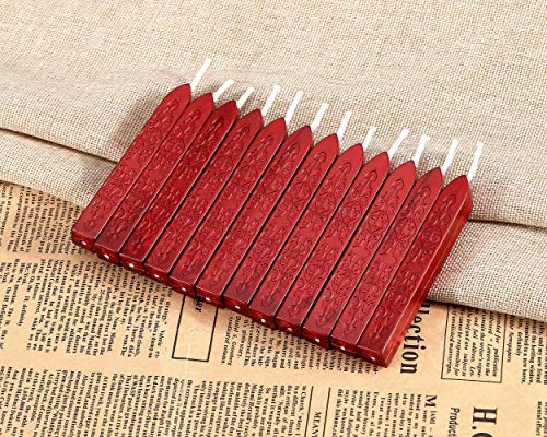 12Pcs Sealing Wax Sticks with Wicks for Wax Seal Stamp (12 Count)