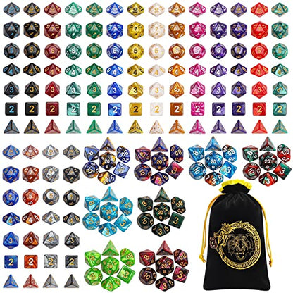 182pcs Polyhedral Dice Set for Dungeon and Dragons MTG Table Games (182 Count)
