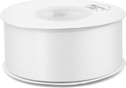 Humphrey's Craft 1-1/2 Inch White Double Faced Satin Ribbon - 25 Yards Variety of Color for Crafts Gift Wrapping DIY Bows Bouquet Decoration Sewing Christmas Tree Wedding and Invitation Card. - Crafty Corner