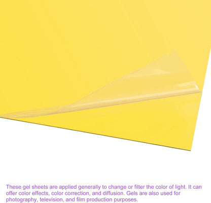 DMiotech 4Pcs Correction Gel Light Filter Overlay Transparent Plastic PVC Sheets Yellow for Photo，Film,Video