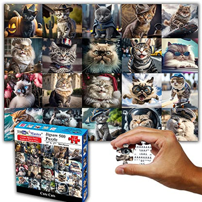 Cute Cats 500 Pieces Jigsaw Puzzle Featuring Large Pieces & heartwarming Kittens. for Adults