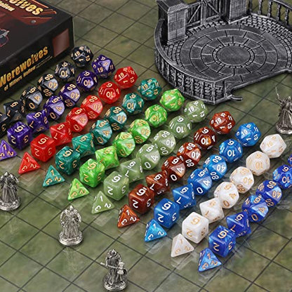 70Pcs DND Polyhedral Dice Set with Storage Pouch (10 Ounce)