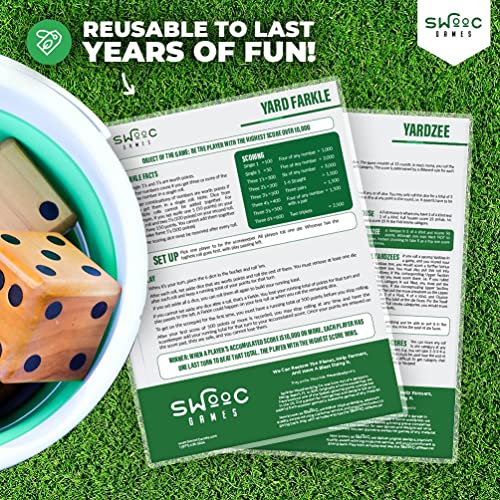 Games® 5 Big Premium Laminated Yardzee & Farkle Score Cards