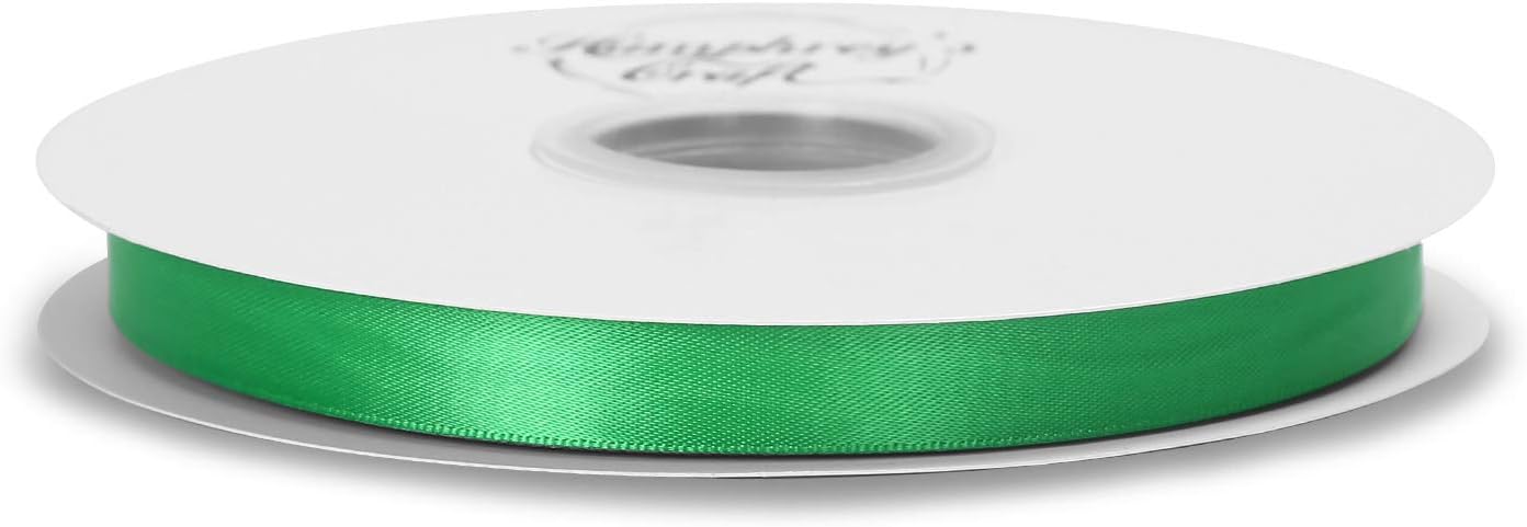 Humphrey's Craft 1/2 Inch Fern Green Double Faced Satin Ribbon - 50 Yards Variety of Color for Crafts Gift Wrapping Bows Bouquet Decoration Sewing Christmas Tree Wedding Invitation Card. - Crafty Corner