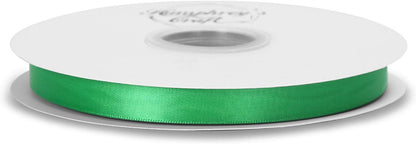 Humphrey's Craft 1/2 Inch Fern Green Double Faced Satin Ribbon - 50 Yards Variety of Color for Crafts Gift Wrapping Bows Bouquet Decoration Sewing Christmas Tree Wedding Invitation Card. - Crafty Corner