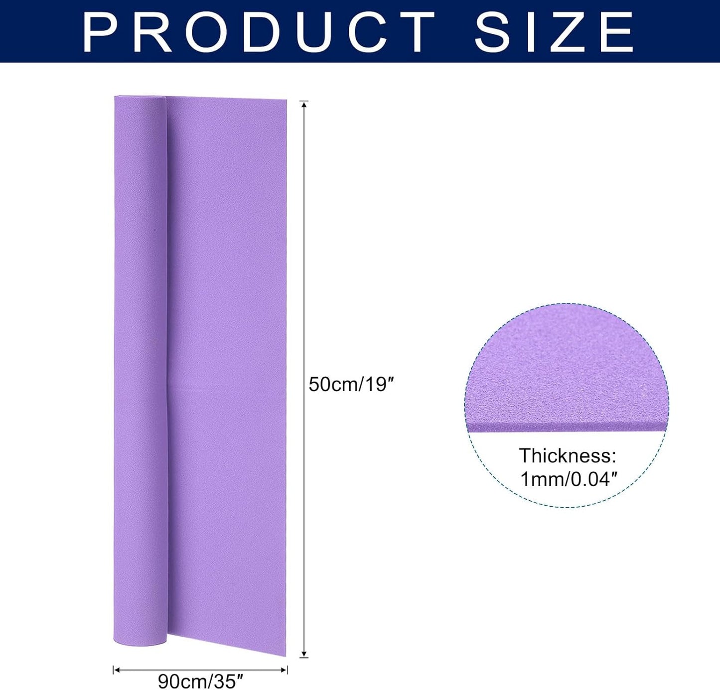 MECCANIXITY Foam Sheets Crafts 35x19 Inch 1mm EVA Craft Foam Paper Foam Sheets for Crafts Projects DIY Cosplay Modeling, Light Purple