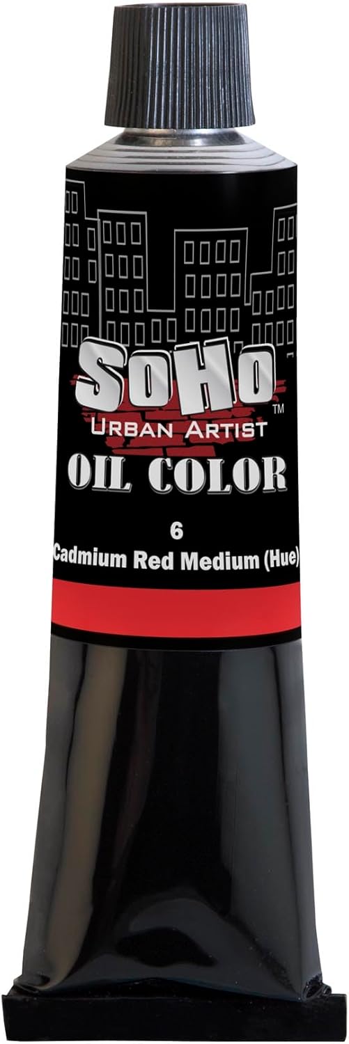 Soho Urban Artist Oil Paint - Cadmium Red Medium Hue, 170 ml Tube - Best Valued Oil Colors for Painting, Excellent Pigment Load