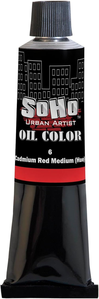 Soho Urban Artist Oil Paint - Cadmium Red Medium Hue, 170 ml Tube - Best Valued Oil Colors for Painting, Excellent Pigment Load