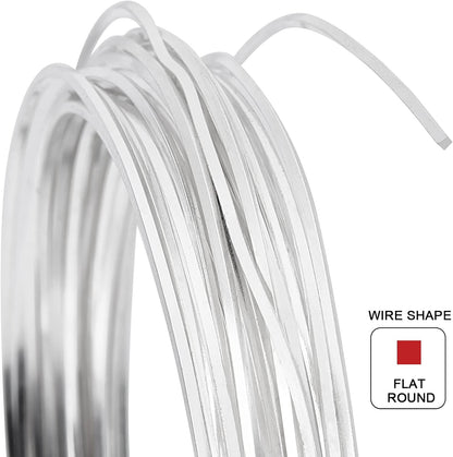BENECREAT 20 Gauge 16 Feet Brass Square Wire, Silver Brass Wire for Jewelry Beading Craft Work