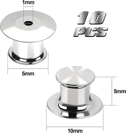 10 Pieces Metal Pin Backs Locking Pin Keepers Locking Clasp