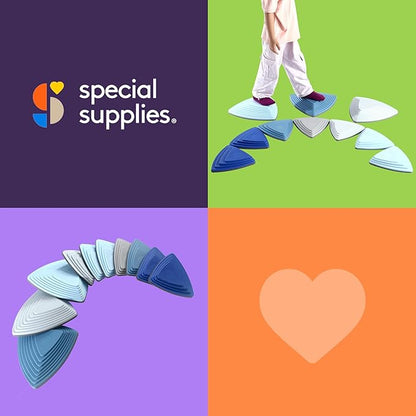 Special Supplies Stepping Stones for Kids Indoor and Outdoor Balance Blocks Promote Coordination, Balance Strength Child Safe Rubber, Non-Slip Edging