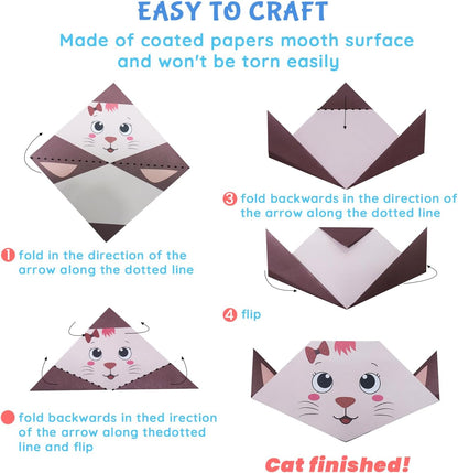 Origami Kit for Kids Ages 5-16, 212 Sheets with 72 Patterns & Instruction Book | Origami Paper Kit for Beginners & Advanced | Arts & Crafts Toys for Girls & Boys Ages 8-12 | Birthday & Christmas Gifts - Crafty Corner