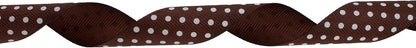 Polka Dot Grosgrain Ribbon 25 Yard Each Roll 100% Polyester (1", Coffee) - Crafty Corner