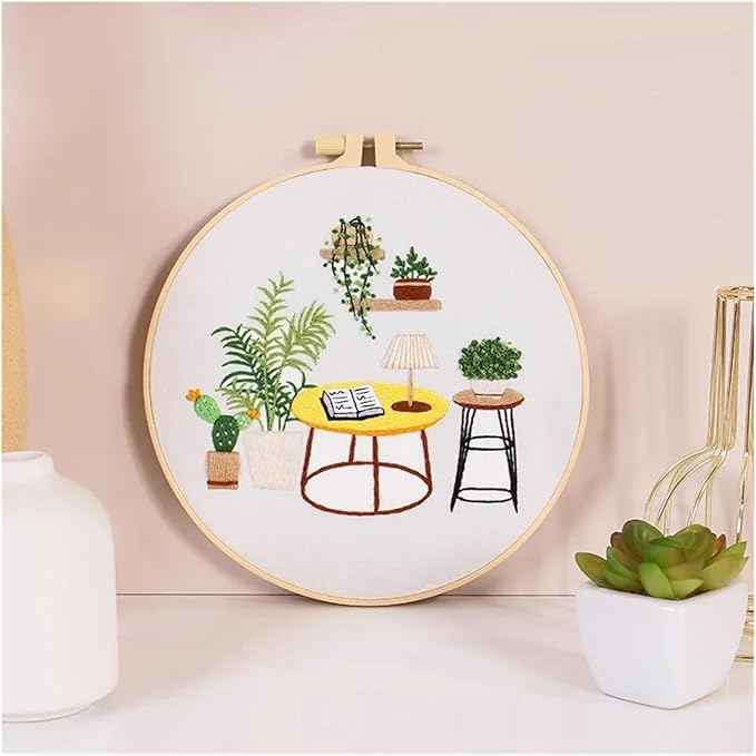 BlingBling5 Embroidery Kits for Adults Leisure Life Series Starter for Adult Stamped Pattern with Instructions Punch Needle Kit(C6)