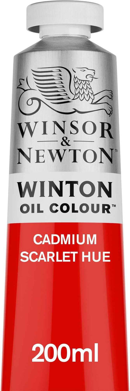 Winsor & Newton Winton Oil Color, 200ml (6.75-oz) Tube, Cadmium Scarlet Hue