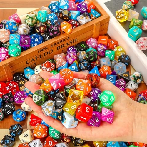 210 Pcs Dice Sets Bulk with Drawstring Bag Polyhedral Dice Sets Multi Role Playing Table Game D4 D6 D8 D10 D% D12 D20