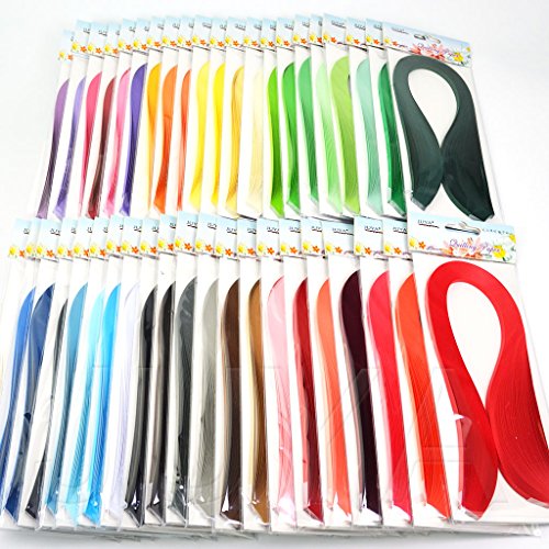 Solid Color Quilling Strips Set 42 Colors 4200 Strips 5mm (4200 Count)