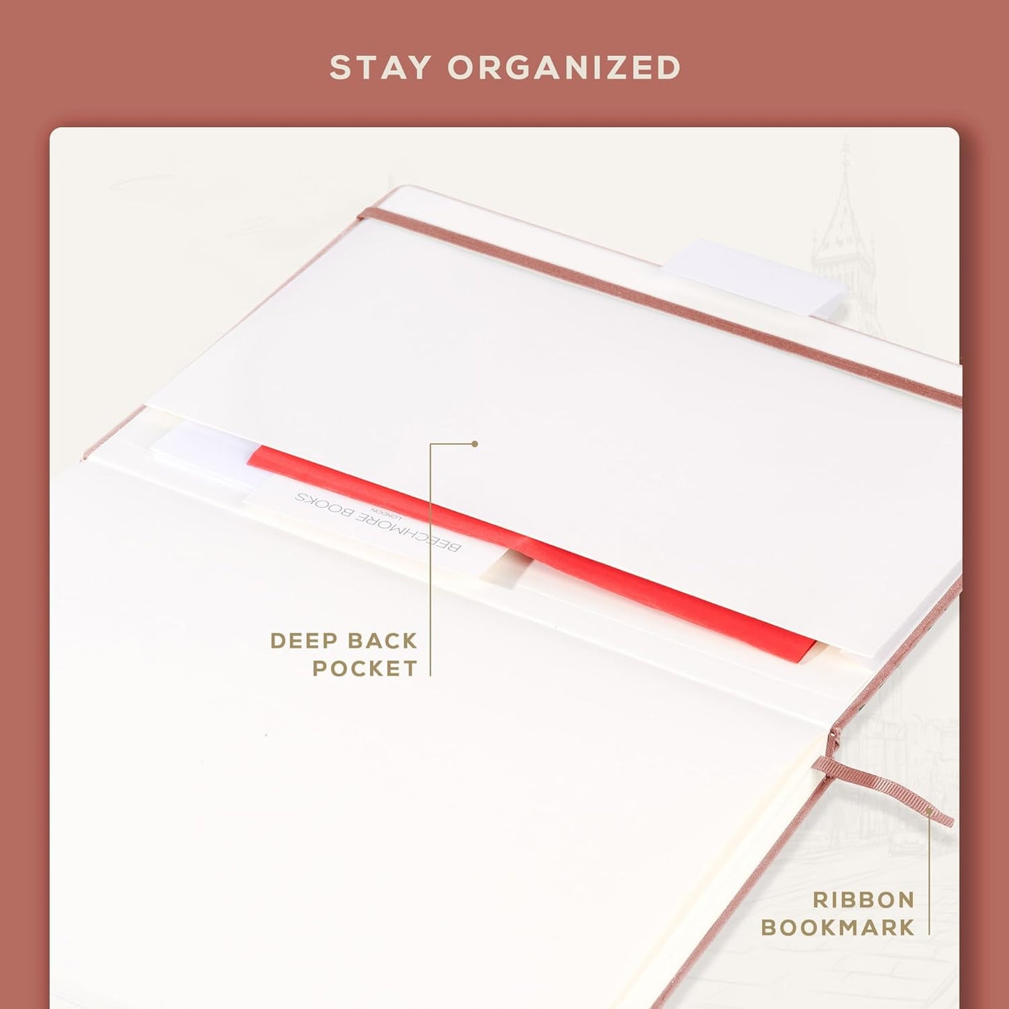 Beechmore Books A3 Sketchbook – 11.7x16.5 Premium Vegan Leather Bound Extra Large Sketch Book Hardcover, 160gsm 160 Perforated Ivory Pages, Blank Sketch Pad, Gift Boxed, Back Pocket, Ribbon Bookmark - Crafty Corner
