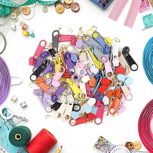 42 Yards 14 Pieces Coil Zippers Assorted Nylon Zipper with 56 Sliders