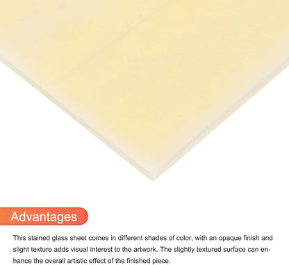 MECCANIXITY 2 Pcs Stained Glass Sheet Mosaic Tile 7.9 Inch x 5.9 Inch Light Brown Stained Glass Sheets for Crafts DIY Art Project