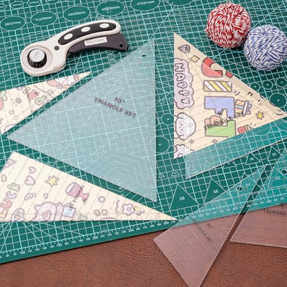 3 Set Tall Triangle Rulers for Quilting 6 8 10 Inch Wedge Triangle & Wing Quilting Rulers and Templates Acrylic Quilt Templates for Sewing Layer Cake Patchwork Cutting Pattern DIY Craft