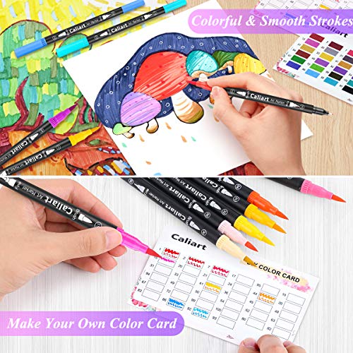 34 Double Tip Brush Pens Art Markers for Adult Coloring Books (34 Count)