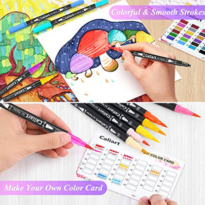 34 Double Tip Brush Pens Art Markers for Adult Coloring Books (34 Count)