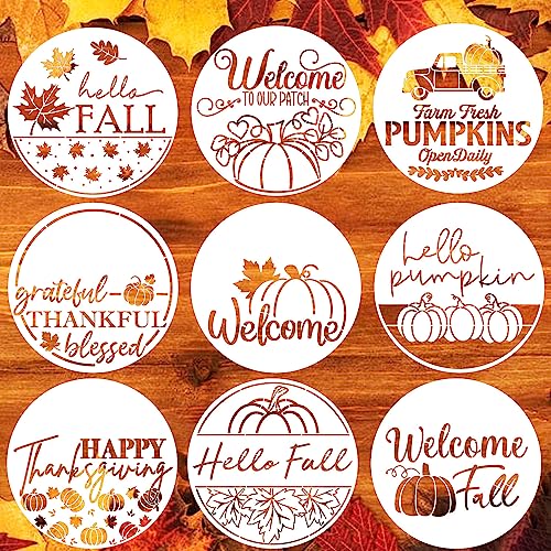 Fall Stencils for Painting on Wood 12" Fall Stencils for Crafts Reusable (9 Count)