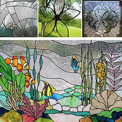 6 Sheets Large Clear Textured Stained Glass