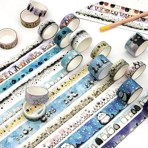 Kawaii Washi Tape Set 24 Rolls (24 Count)