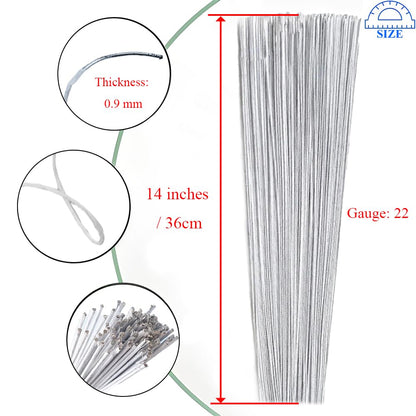 HAHIYO 22Gauge White Paper-Wrapped Metal Floral Wire 14 Inches(36cm), 70 Pack Flexible Paddle Wires Florist Wire Garden Wires for Craft Christmas Wreath Flower Arrangement Bouquet Wrapping Wedding DIY
