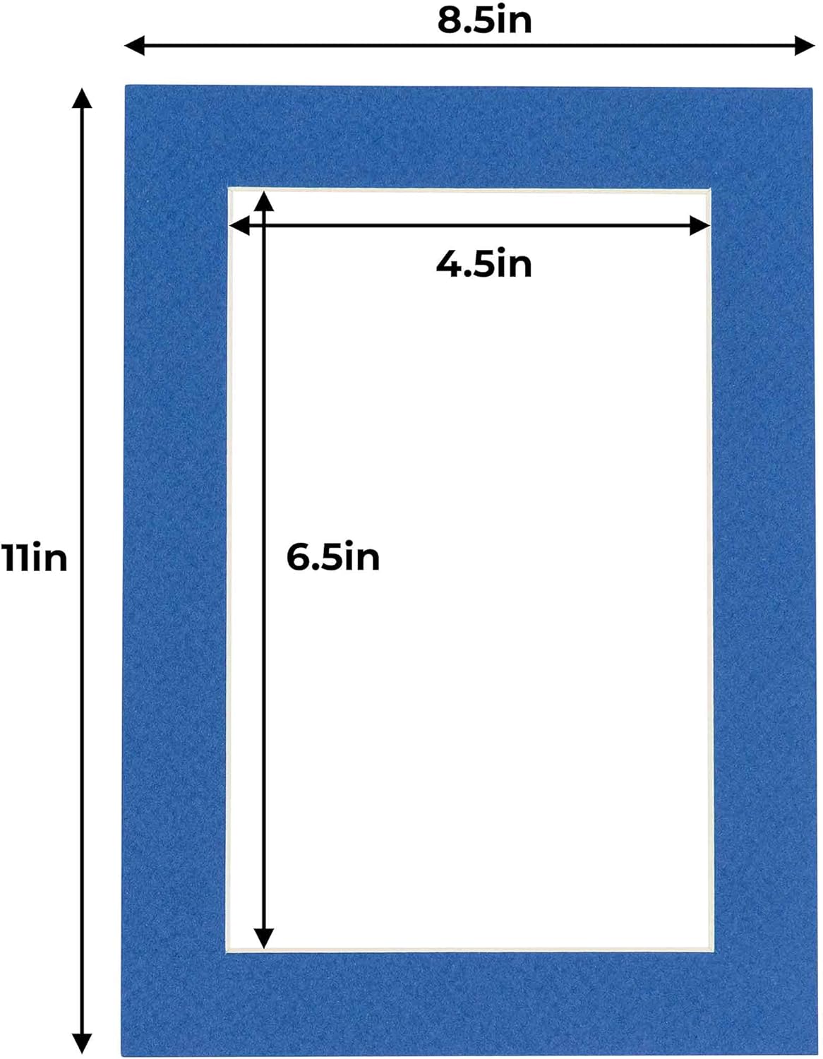 5x7 Mat for 8.5x11 Frame - Precut Mat Board Acid-Free Royal Blue 5x7 Photo Matte Made to Fit a 8.5x11 Picture Frame, Premium Matboard for Family Photos, Show Kits, Art, Picture Framing, Pack of 1 Mat