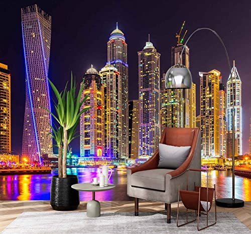 Mural Wallpaper Large City Night View (110.1 Sq Ft)