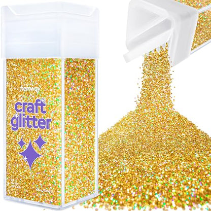 Craft Glitter Shaker Gold Holographic 110g Fine (4.6 Ounce)