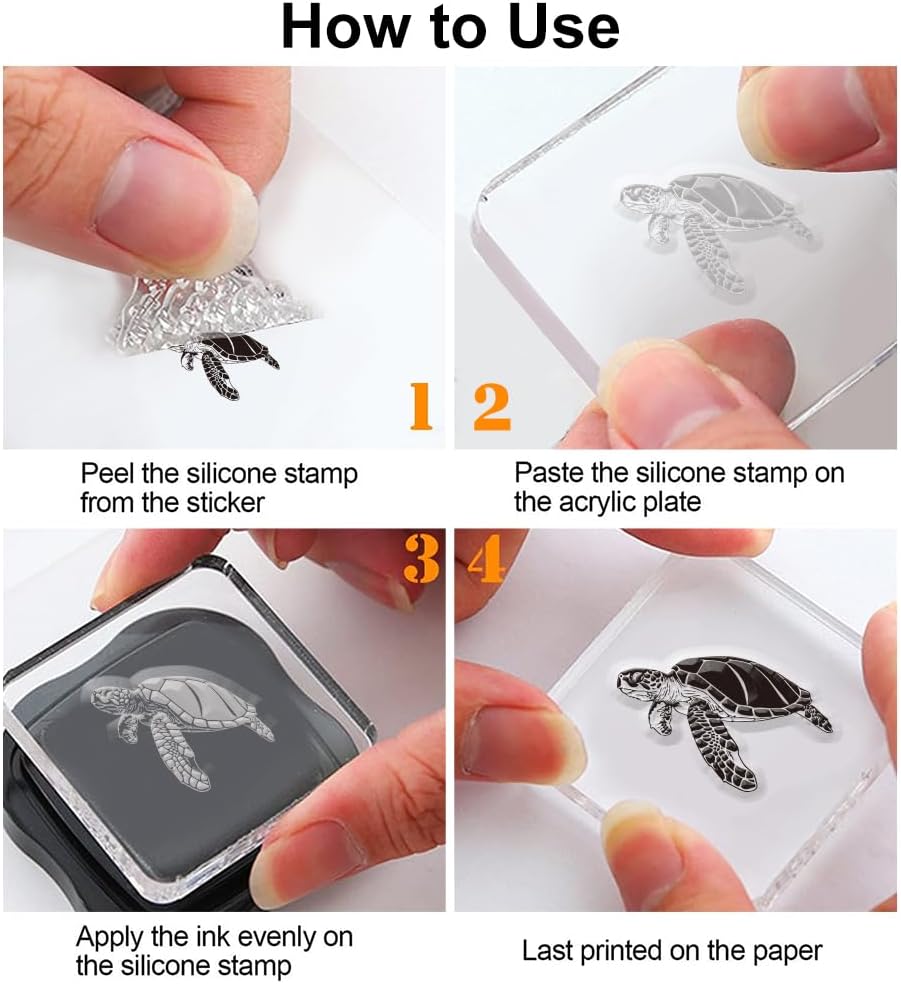 11.7 x 8.3 inch Sea Turtle Clear Stamps for Card Making Marine Organism Rubber Stamps Background Stamps for Card Making Holiday DIY Handmade Decoration Scrapbooking journaling Stamps - Crafty Corner
