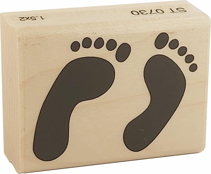 Stamps by Impression Feet, Footprints Rubber Stamp, Medium (1.25" x 1.75")