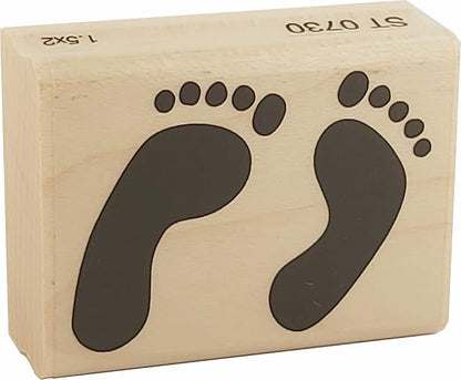 Stamps by Impression Feet, Footprints Rubber Stamp, Medium (1.25" x 1.75")