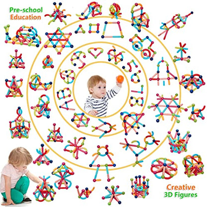 Magnetic Building Blocks STEM for Kids (110 Count)