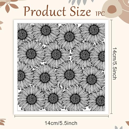 Wishing Flowers Polymer Clay Texture Sheets Silicone Texture Stamp Clay Texture Mat Modeling Pattern Pad Texture Sheets for Jewelry and Clay Earrings Tools