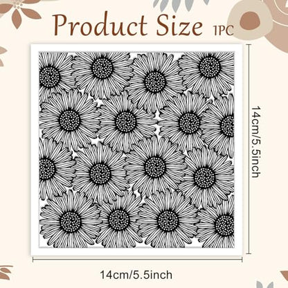 Wishing Flowers Polymer Clay Texture Sheets Silicone Texture Stamp Clay Texture Mat Modeling Pattern Pad Texture Sheets for Jewelry and Clay Earrings Tools