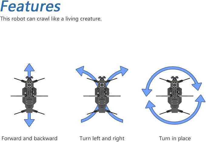 Freenove Robot Ant Kit (Compatible with Arduino IDE), Dot Matrix Expressions, Obstacle Avoidance, Wireless Control App, Ultrasonic Sensor Servo