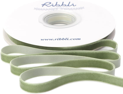 Ribbli Sage Green Velvet Ribbon 3/8 Inches Continuous10 Yard Spool Green Christmas Ribbon for Gift Wrapping Crafts Home Decor - Crafty Corner