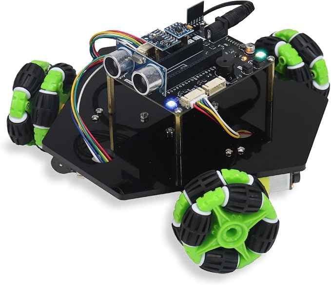 Freenove Omni Wheel Car Kit for Raspberry Pi Pico 1 2 W (Not Included), 3-Wheel and 4-Wheel Forms, Accelerometer Module, Compass Module, Ultrasonic Distance Sensor