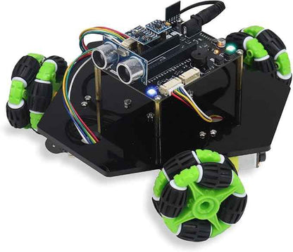 Freenove Omni Wheel Car Kit for Raspberry Pi Pico 1 2 W (Not Included), 3-Wheel and 4-Wheel Forms, Accelerometer Module, Compass Module, Ultrasonic Distance Sensor
