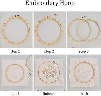Act Iron Embroidery Starter Kit Stamped with Pattern Feather Dream with Base and Hoops Cloth Color Threads DIY Cross Stitch Needlework Home Decor Crafts for Adults