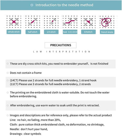 Disxvivy Cross Stitch Stamped Full Embroidery Kits DIY 11CT Cotton Thread Printed DIY Needlepoint Kits Craft Needlework Set Cross-Stitch Stamped Sets-Magic Tree 18x18 inch