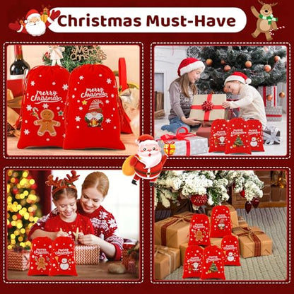 Small Christmas Drawstring Gift Bags (12.2753 Ounce)